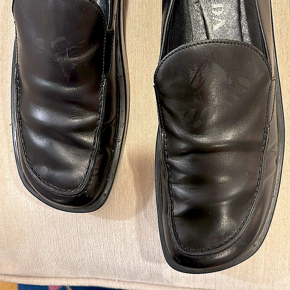 Beautiful pair of Classic vintage Prada black loafers 9.5 light wear great shape